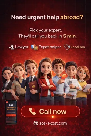 Image de marque SOS Expat illustrant la aide d'experts a la demande a l'etranger pour les expatries en international