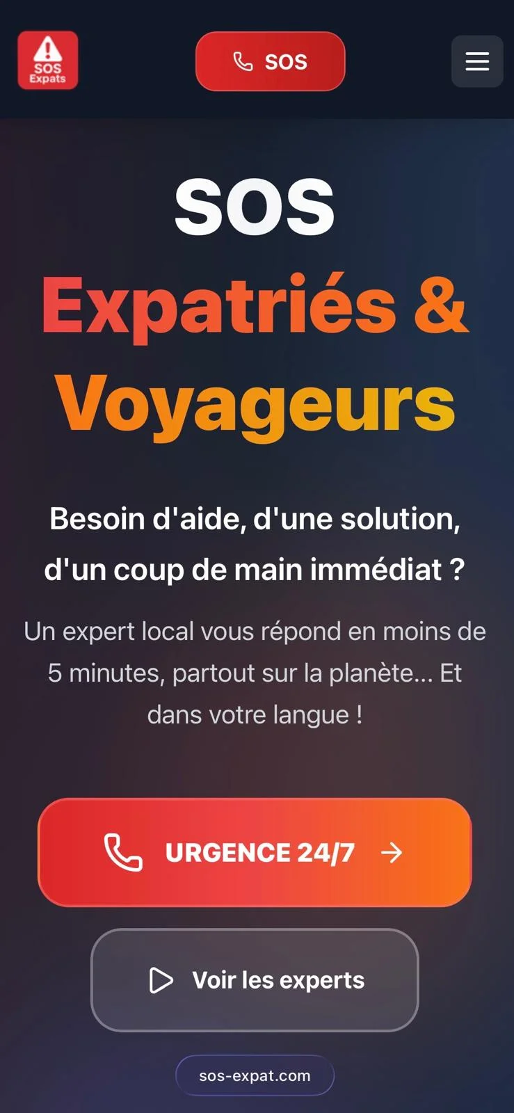 صورة توضح مساعدة طوارئ في الخارج في أقل من 5 دقائق من SOS Expat — متاحة في فرنسا و197 دولة