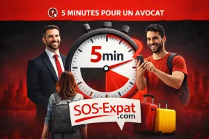 Человек использует SOS Expat для мгновенная телефонная помощь с адвокатом или местным экспертом проживая в Китай