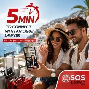 Expatriate receiving multilingual phone assistance in 197 countries in worldwide through SOS Expat platform